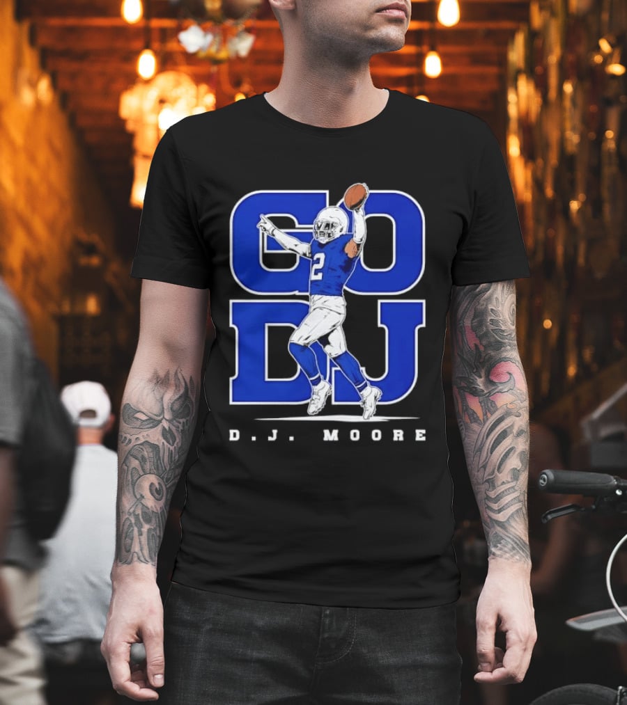 GO DJ D.J. Moore Football Player Buffalo Sports Blue 2 T-Shirt