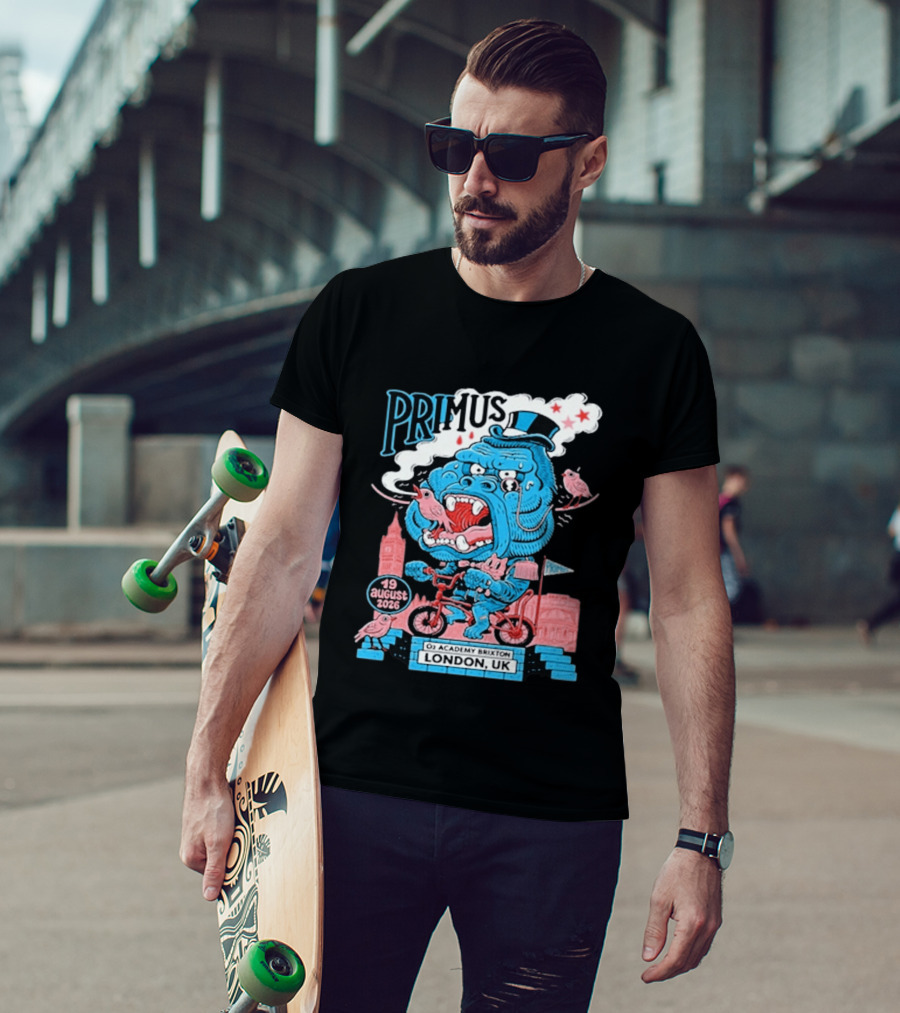 Primus 19 August 2026 O2 Academy Brixton London UK Blue Monster T-Shirt