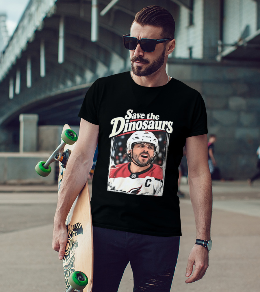 Save The Dinosaurs Hockey Captain With C Jersey T-Shirt