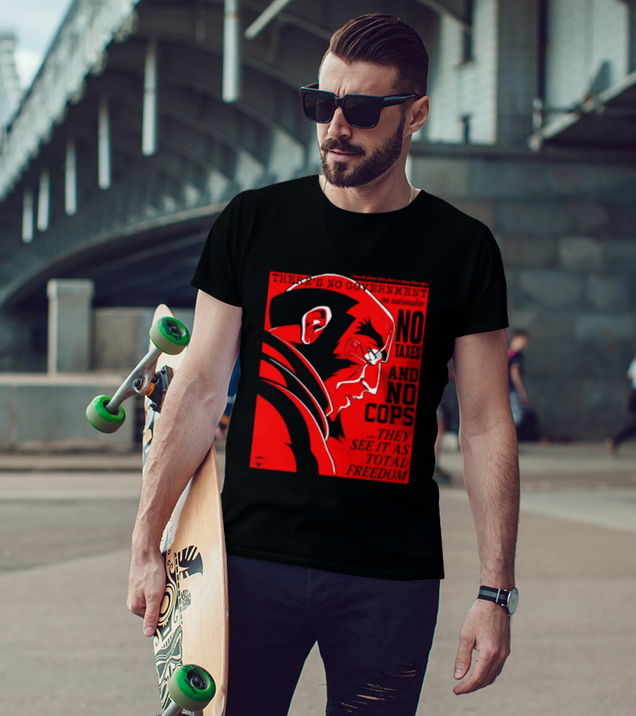No Government No Taxes And No Cops Red T-Shirt
