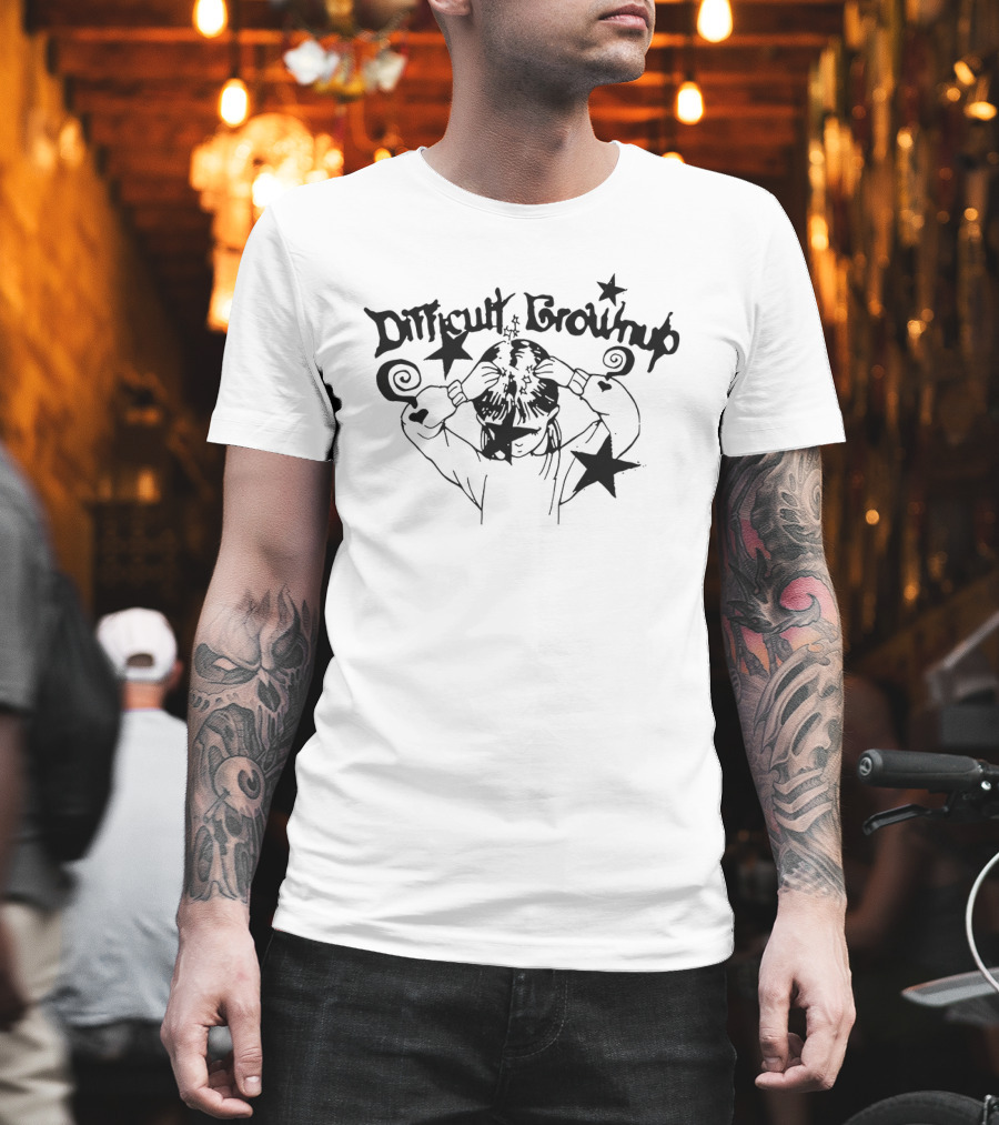 Difficult Growing Up Stars And Spirals Ringer T-Shirt