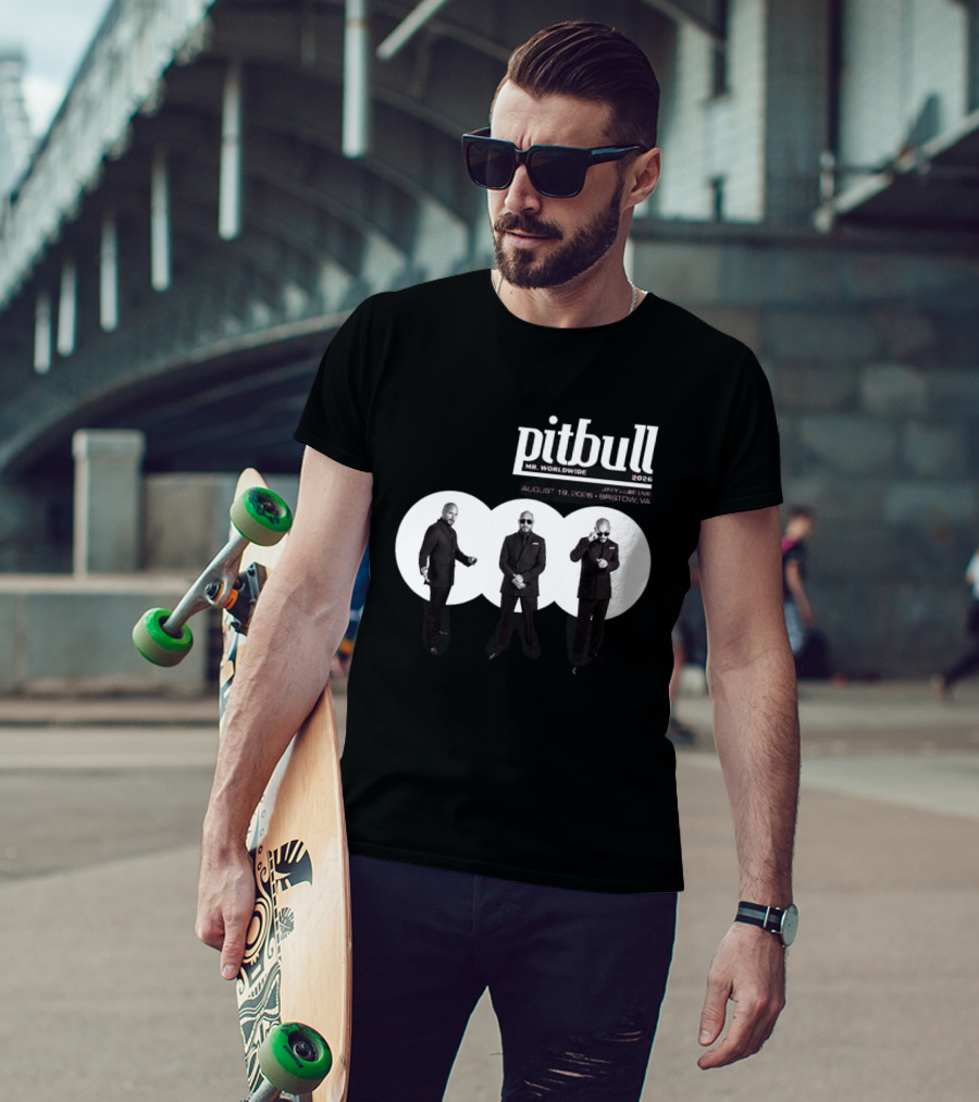 Pitbull Mr Worldwide 2026 Jiffy Lube Live Bristow VA August 19 Concert Event T-Shirt