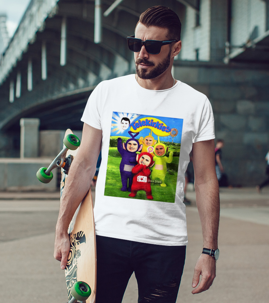 Charlie Kirk Telekirkies Meme Teletubbies Parody Face Swap T-Shirt
