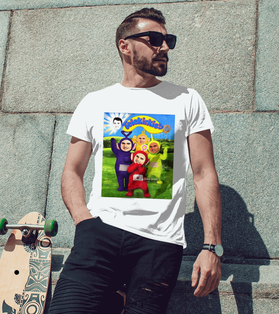 Charlie Kirk Telekirkies Meme Teletubbies Parody Face Swap T-Shirt