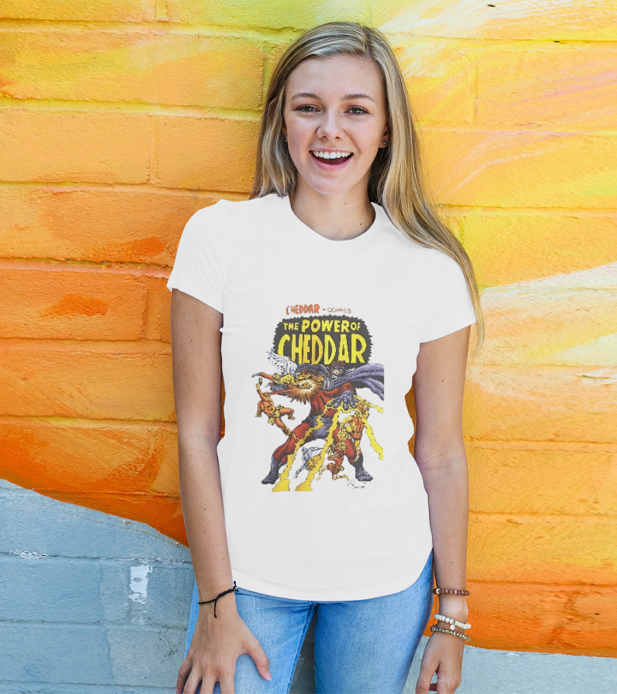 Cheddar Comics The Power Of Cheddar X Men Parody Superhero T-Shirt