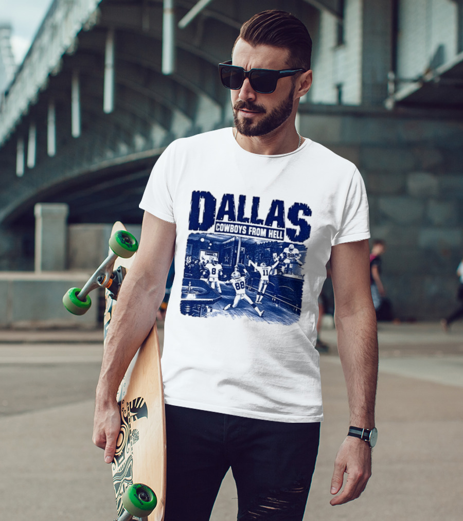 Dallas Cowboys From Hell Football Bar Scene T-Shirt