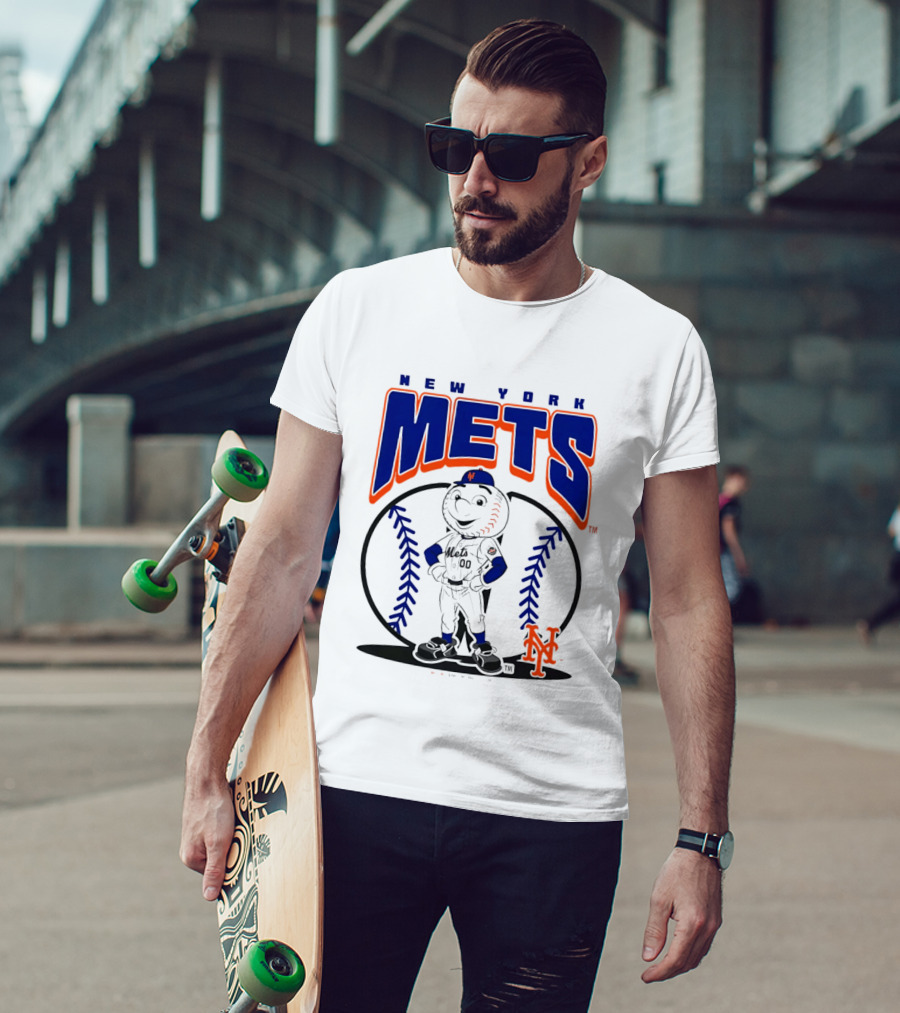 New York Mets Mr. Met Baseball 2026 Mania MLB Team Spirit T-Shirt