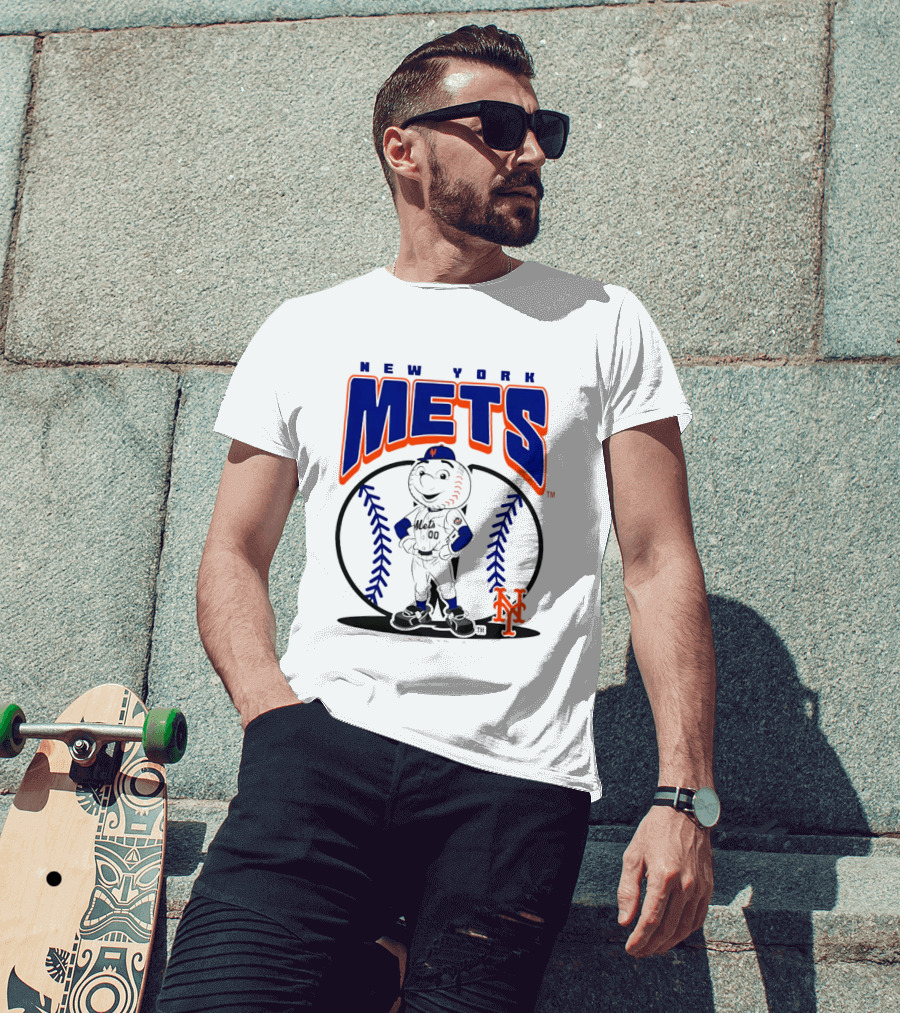 New York Mets Mr. Met Baseball 2026 Mania MLB Team Spirit T-Shirt