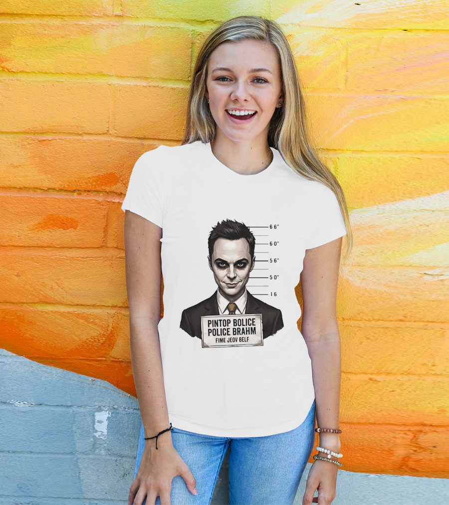 Sheldon Cooper Shot Parody Pintop Police Joker T-Shirt