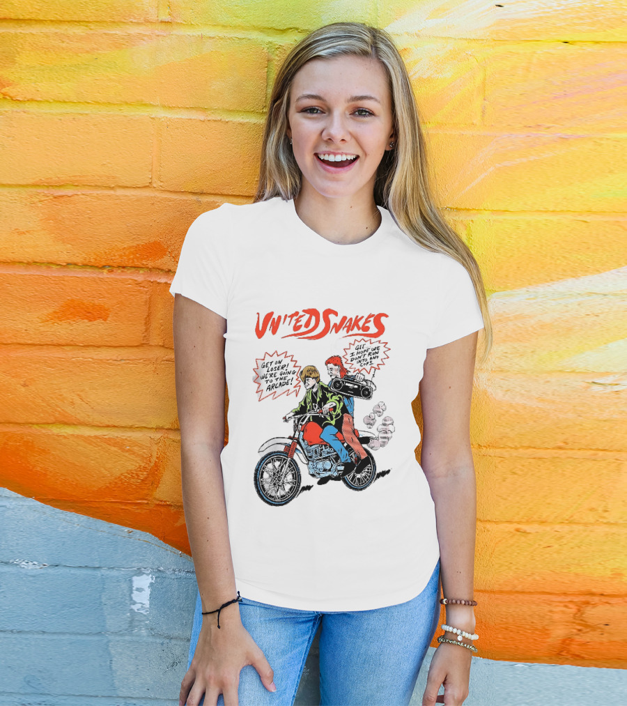 United Snakes Get On Loser We're Going To The Arcade Motorcycle Adventure T-Shirt