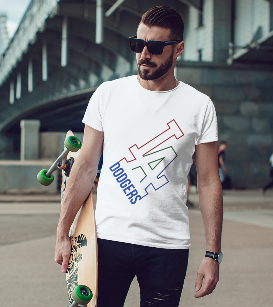 Los Angeles Dodgers White Collar LA T-Shirt
