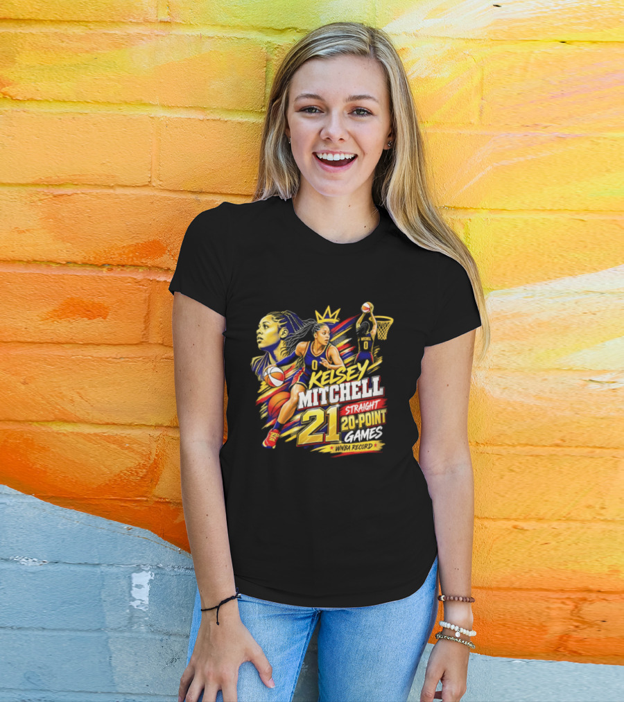 Kelsey Mitchell Straight 21 Straight 20 Point Games Basketball Monarch T-Shirt