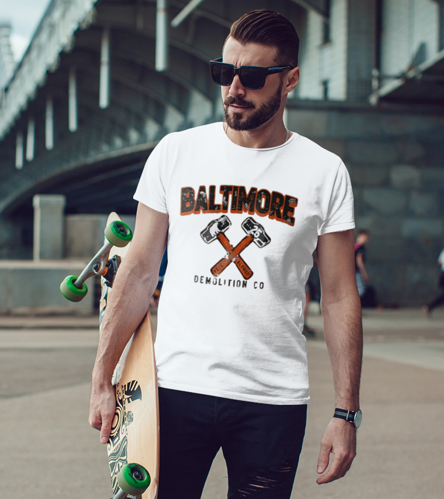 Baltimore Demolition Co Pete Alonso 25 Crossed Hammers Bear T-Shirt