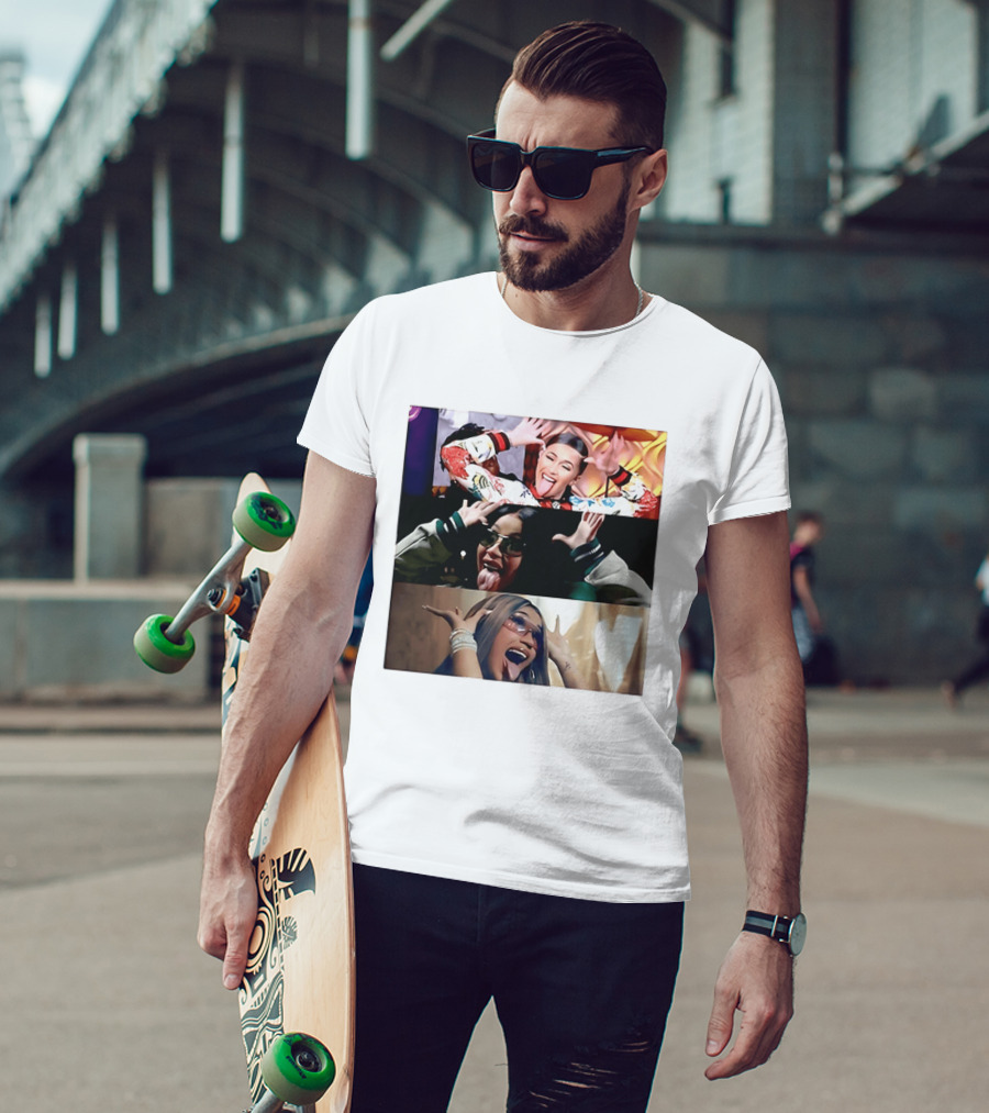 Cardi B Fun Iconic Expressions Collage T-Shirt