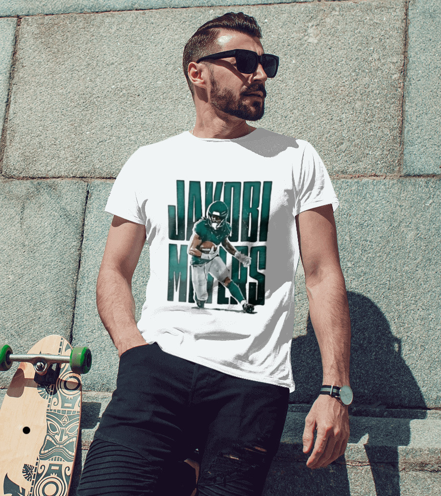 Jakobi Meyers Football Player Carrying Ball Distressed T-Shirt