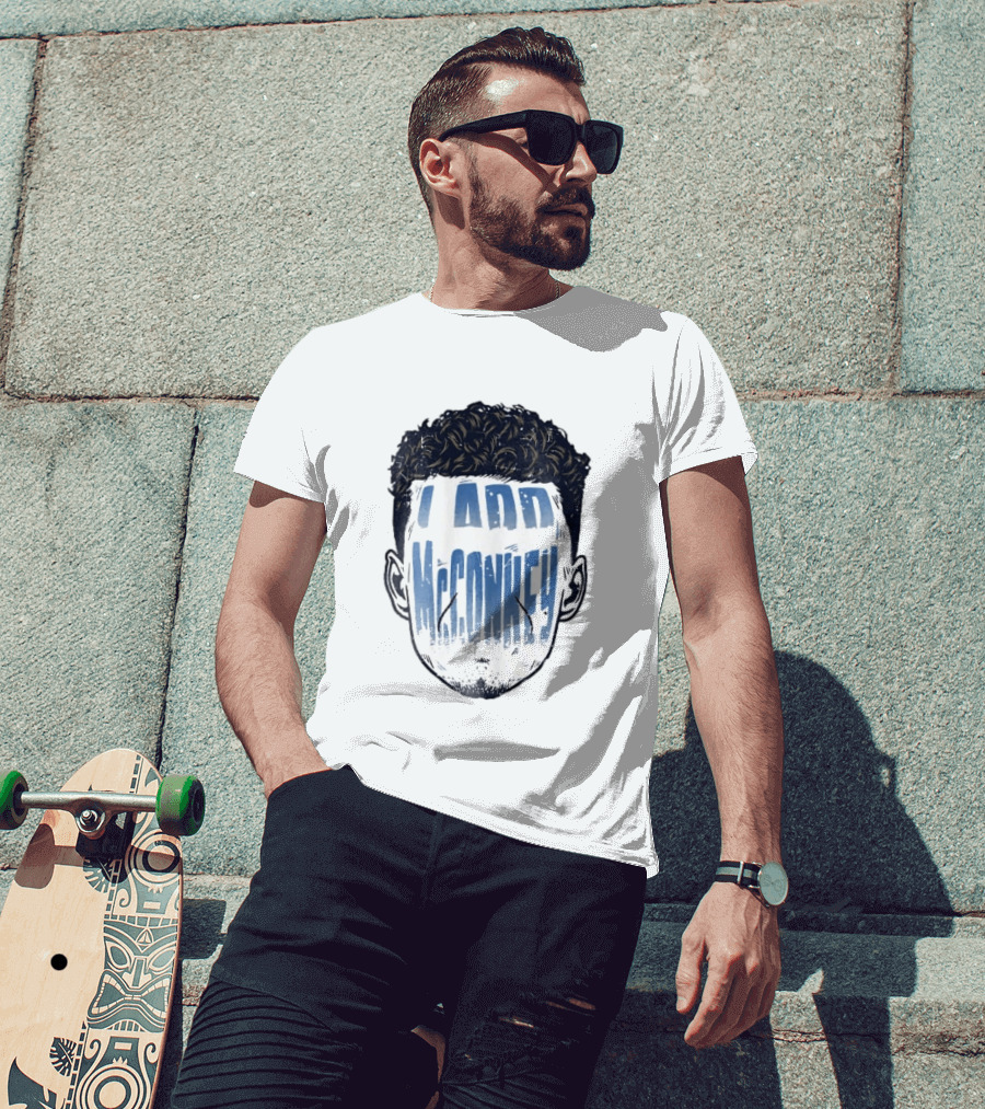 Ladd McConkey Curly Hair Face T-Shirt