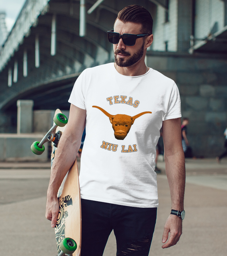 Texas Longhorn Bull Head Niu Lai T-Shirt