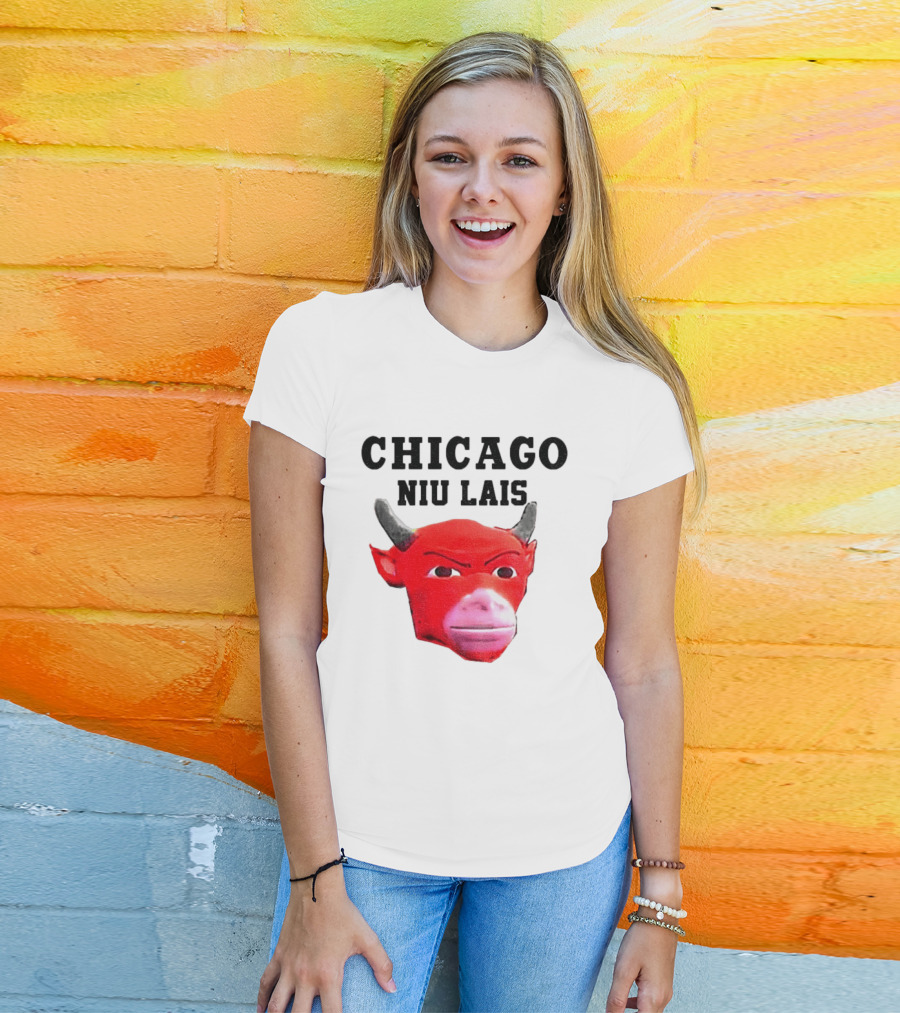 Chicago Bulls Niu Lais Red Bull Head T-Shirt