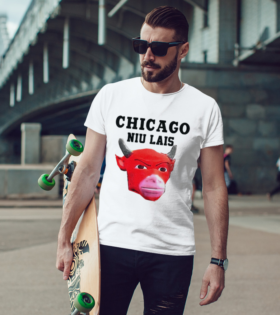 Chicago Bulls Niu Lais Red Bull Head T-Shirt