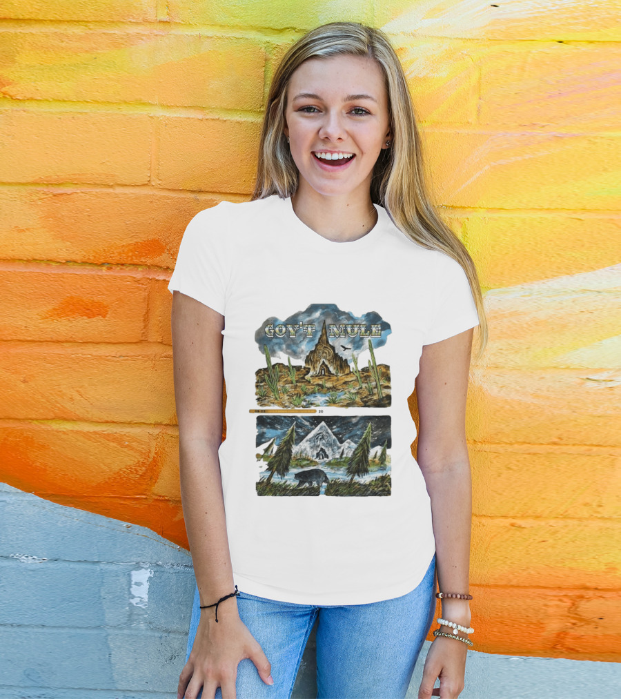 Govt Mule Two Night Kicking In Your Stall 2026 Santa Fe Aug 22 Vail Aug 23 Desert Scene Bear Mountain T-Shirt