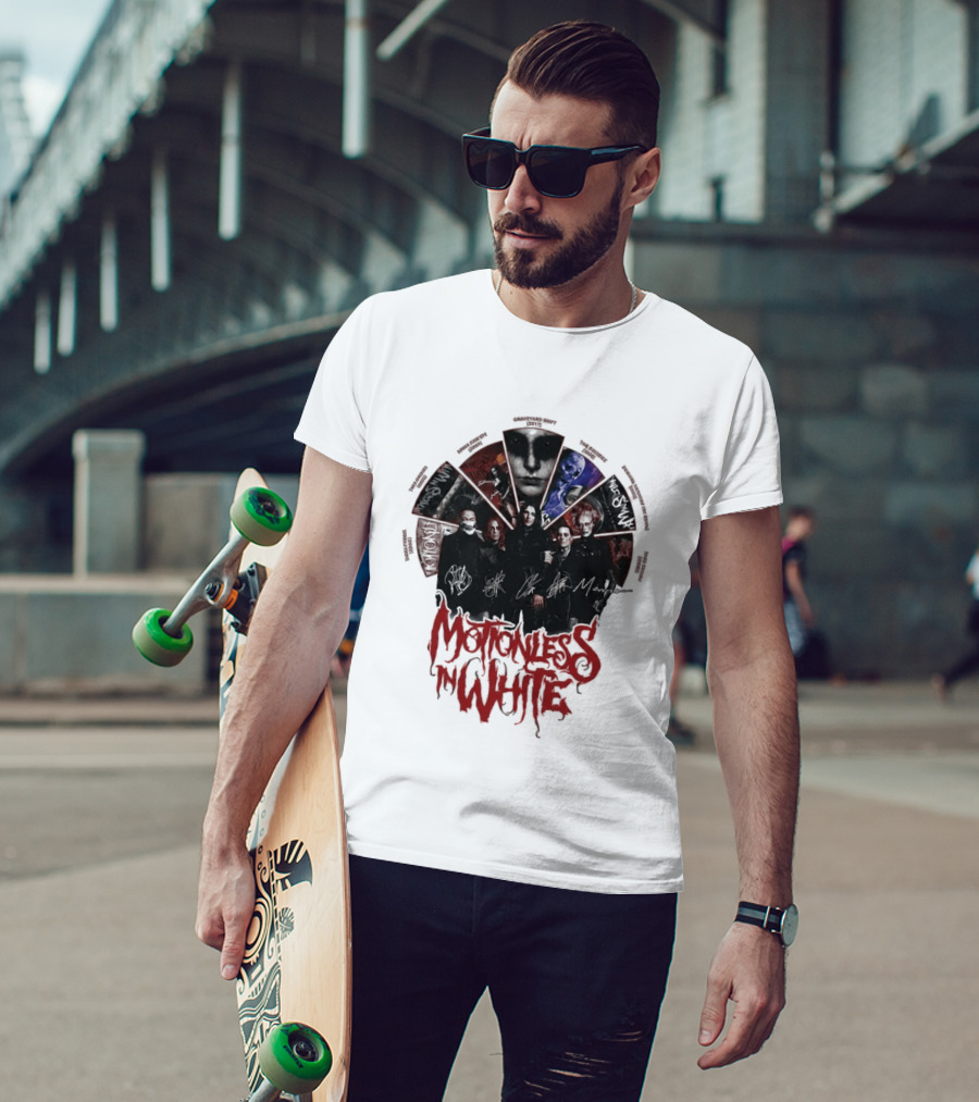 Motionless In White Band Album Art Collage Wheel T-Shirt
