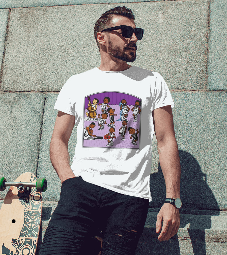 San Antonio Spurs Cartoon Players Music Band Comedy T-Shirt