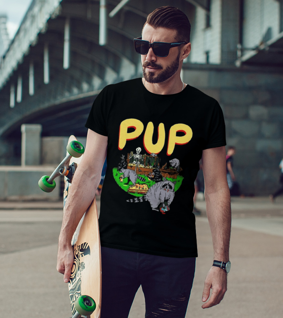 Pup The Band Racoon 2026 Tour Toronto ON Canada Pop Up Festive Skeleton Party T-Shirt