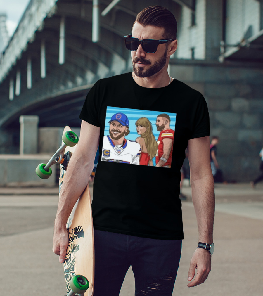 Josh Allen And Taylor With Kelce Stu McCallister सेटअप T-Shirt