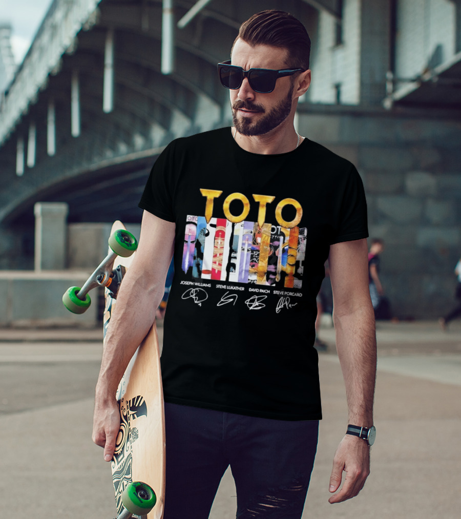 TOTO Band Discography Joseph Williams Steve Lukather David Paich Steve Porcaro Signatures Rock T-Shirt