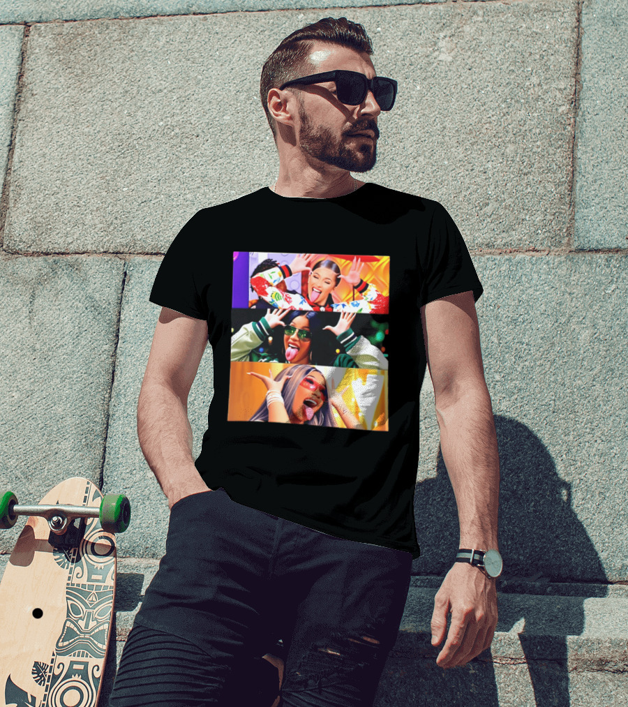 Cardi B Funny Faces Tongue Out Rapper Hip Hop Celebrity T-Shirt