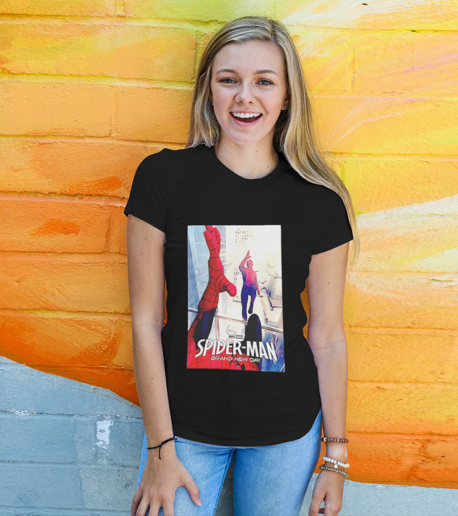Marvel Spider Man Brand New Day High Five Scene T-Shirt