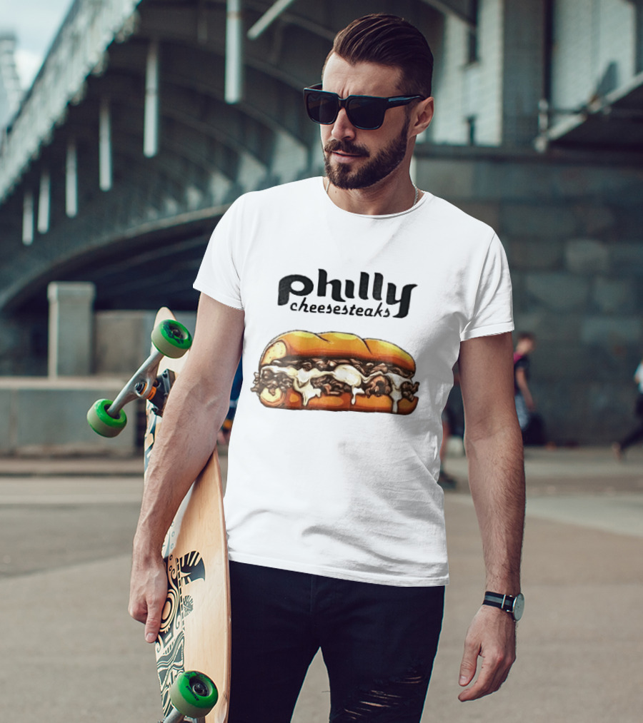 Philly Cheesesteaks Cartoon Beef Hoagie Melted Provolone Sandwich T-Shirt