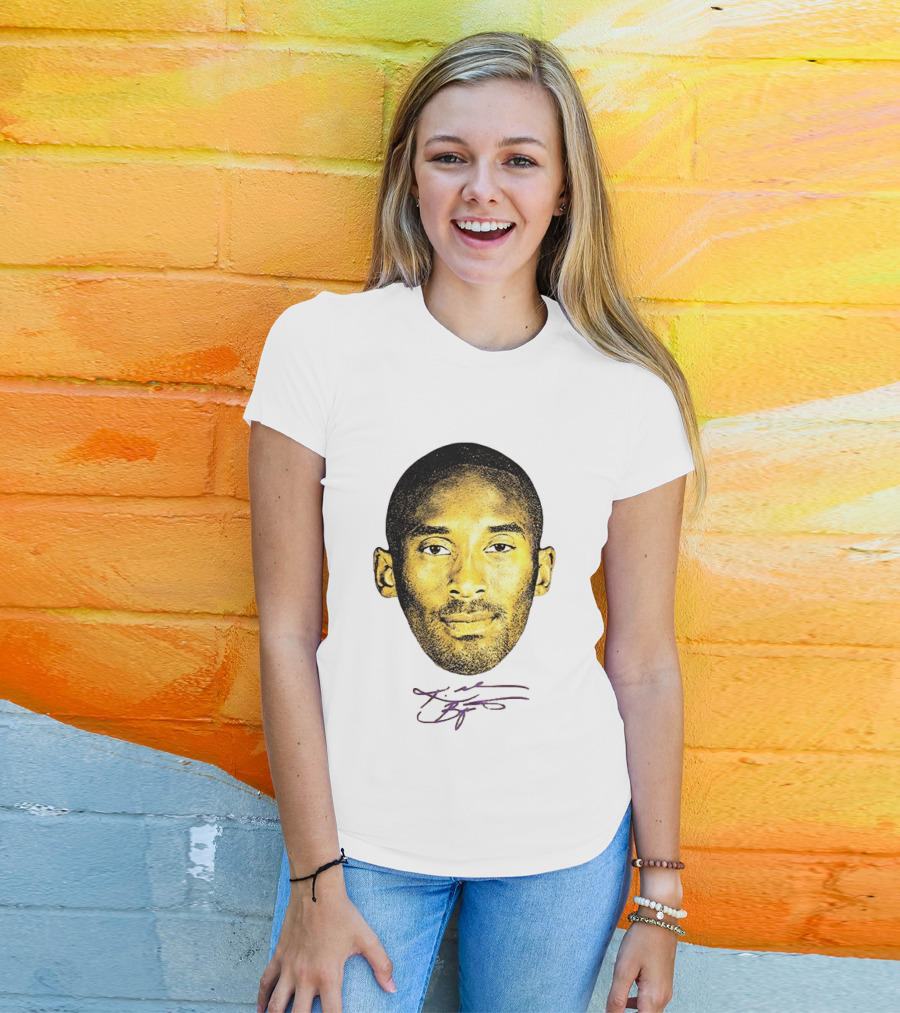 Kobe Bryant Los Angeles Lakers Basketball Legend Face Signature T-Shirt