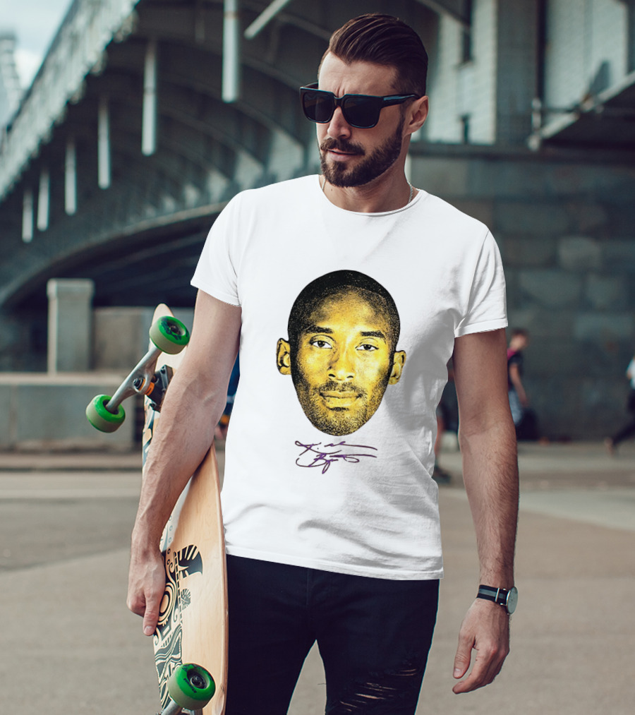 Kobe Bryant Los Angeles Lakers Basketball Legend Face Signature T-Shirt