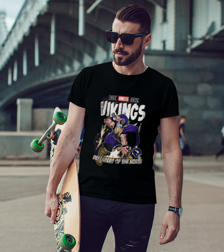 1961 Minnesota Vikings Skol The Mighty Vikings Defenders Of The North T-Shirt