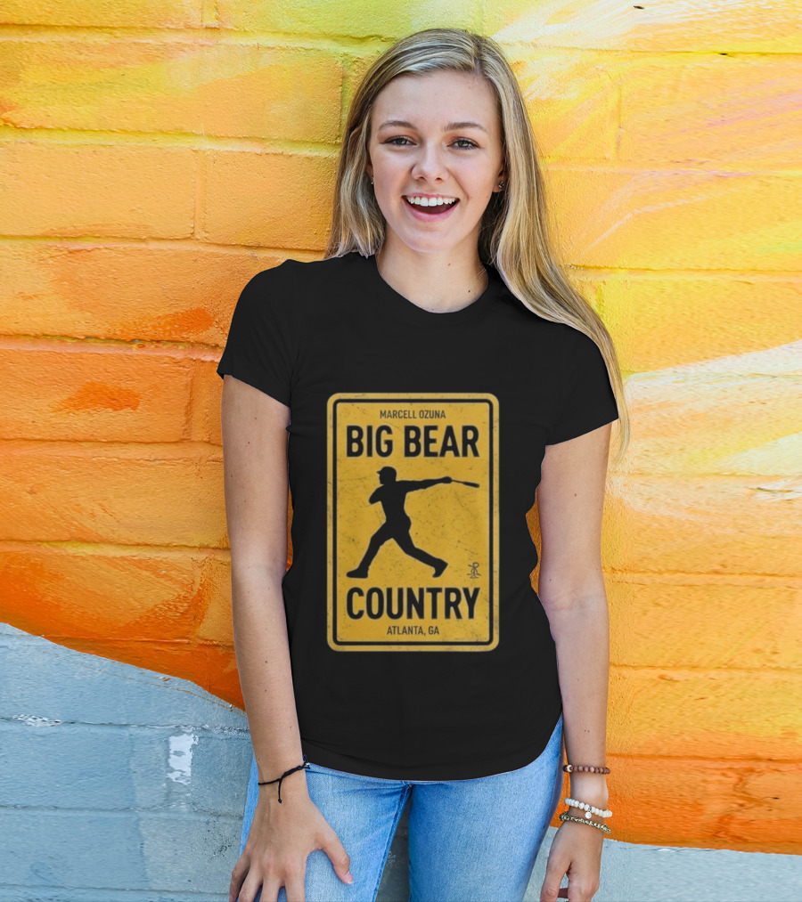 Marcell Ozuna Big Bear Country Atlanta GA Retro Baseball T-Shirt