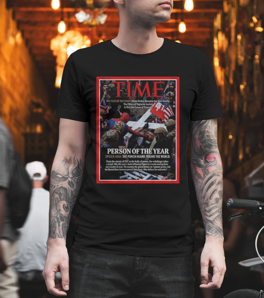 TIME Spider Man Person Of The Year Punch Heard Round The World Cover T-Shirt