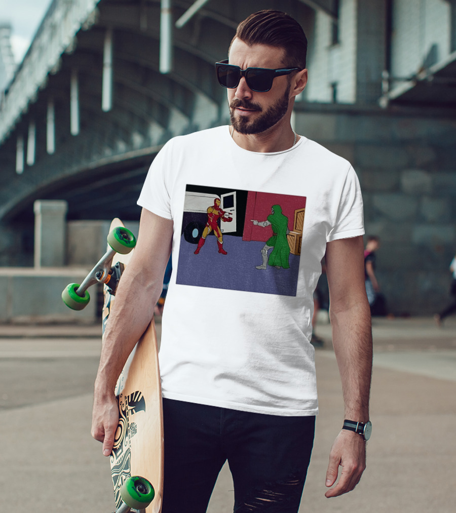Doctor Doom Vs Ironman Pointing Meme Standoff T-Shirt