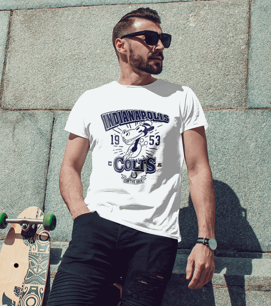 Indianapolis Colts 1953 Cartoon Horse For The Shoe T-Shirt
