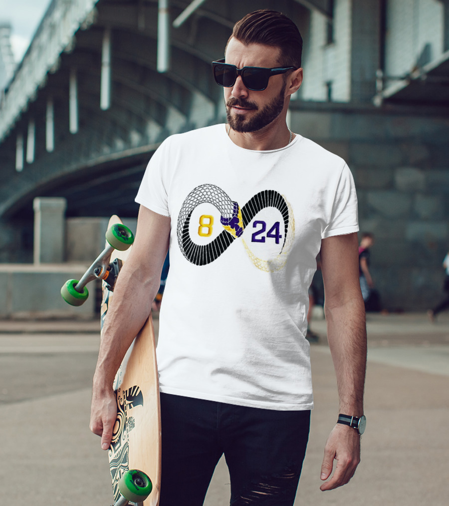 Mamba 8 24 Infinity Kobe Bryant Lakers Basketball Snake Net T-Shirt
