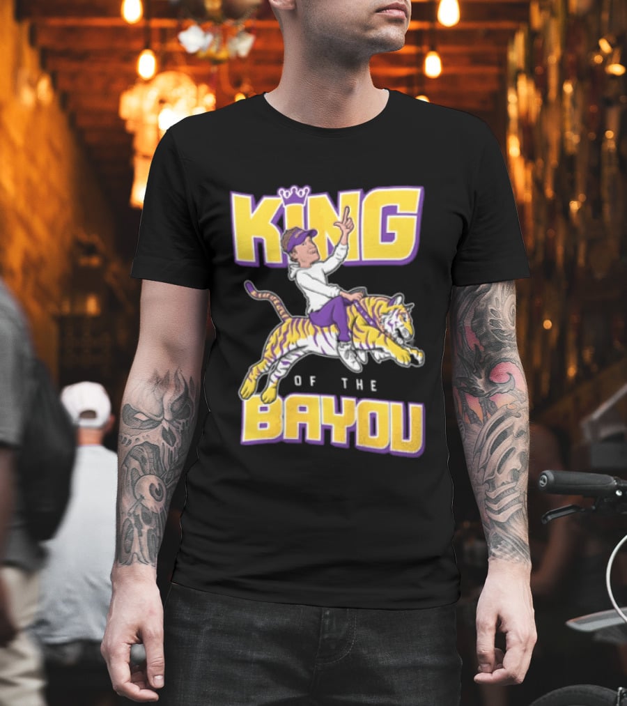 King Of The Bayou Lane Kiffin Tiger Riding T-Shirt