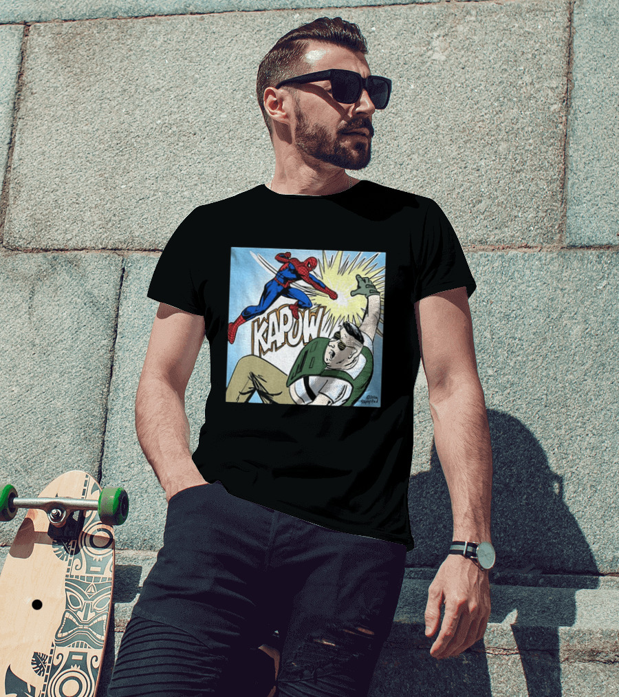 Spider Man Kapow Punch Action Jake Lang Amigo Da Militancia T-Shirt