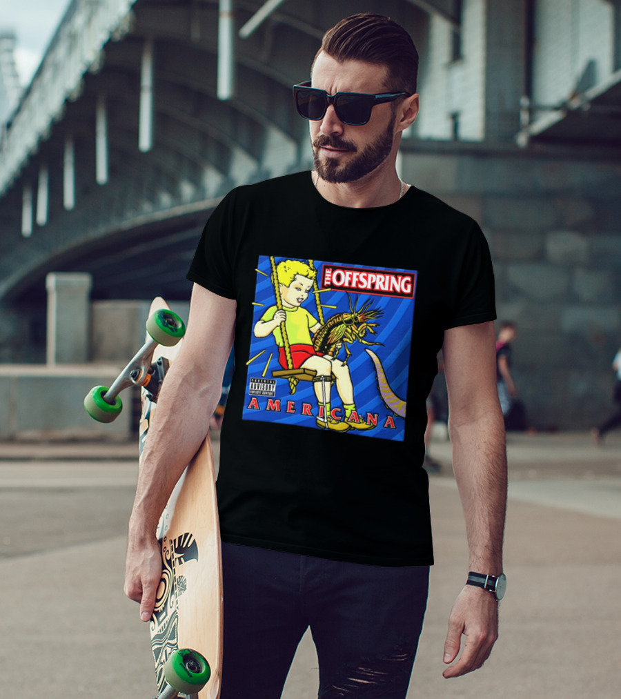 The Offspring Americana Album Cover Kid Holding Lobster Tentacle Explicit Content T-Shirt