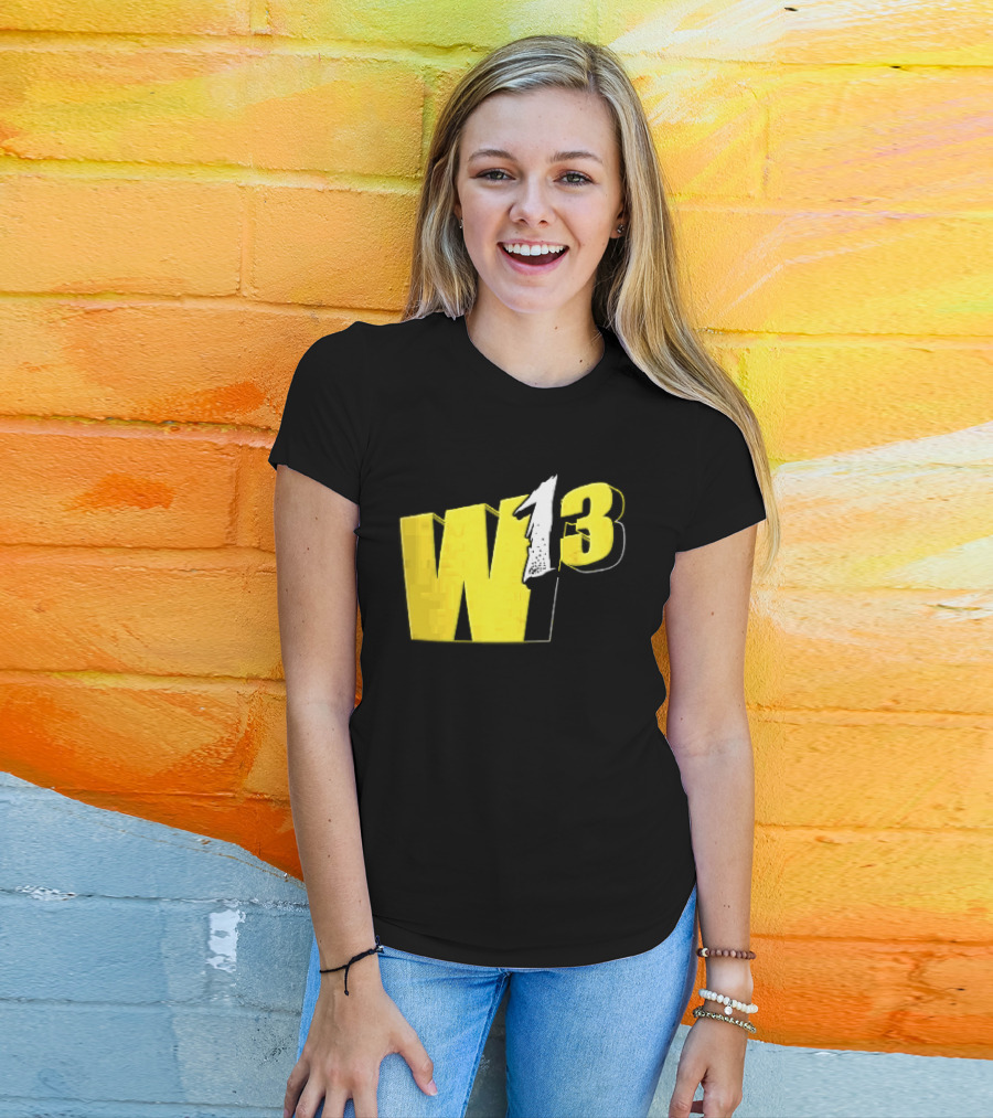 W13 Yellow 3D Bold Number T-Shirt