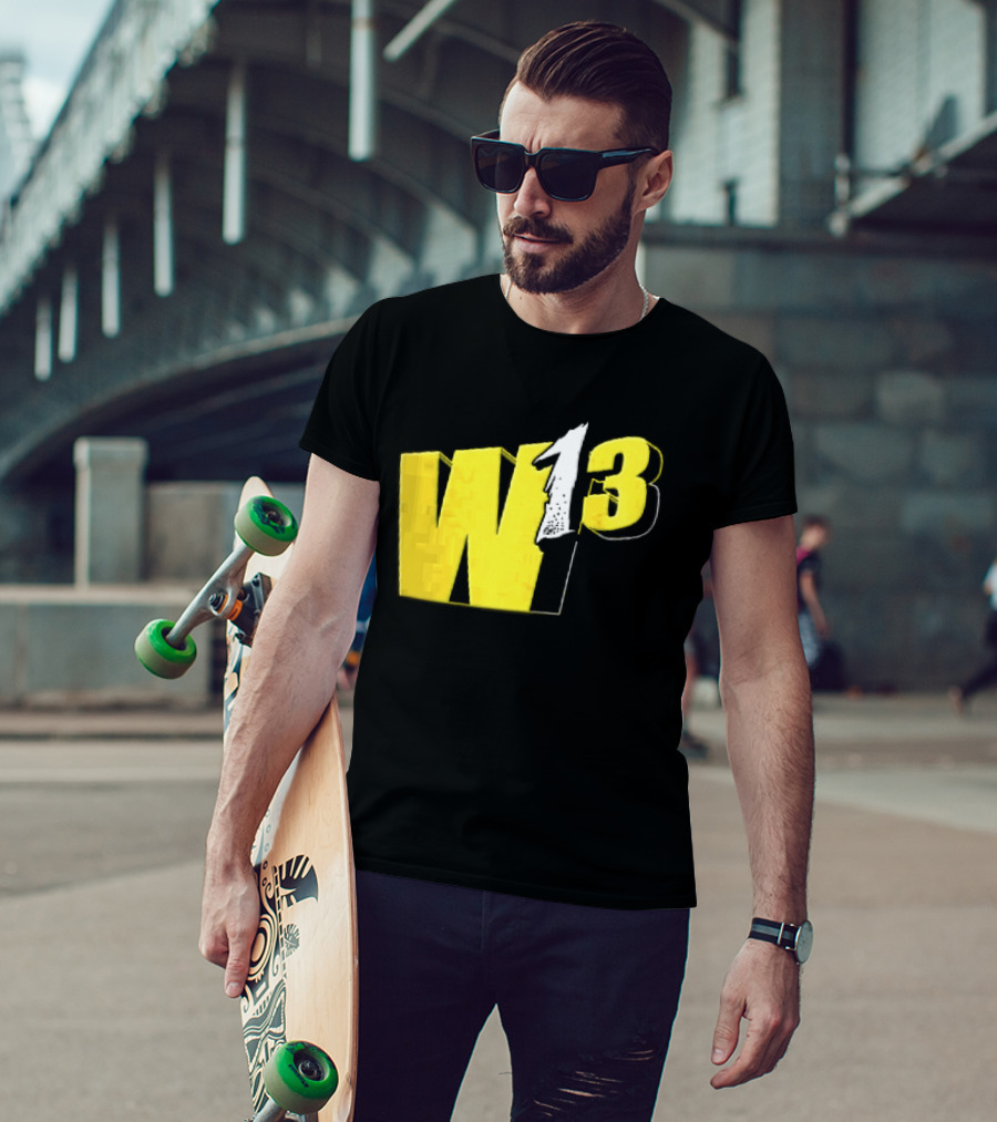 W13 Yellow 3D Bold Number T-Shirt