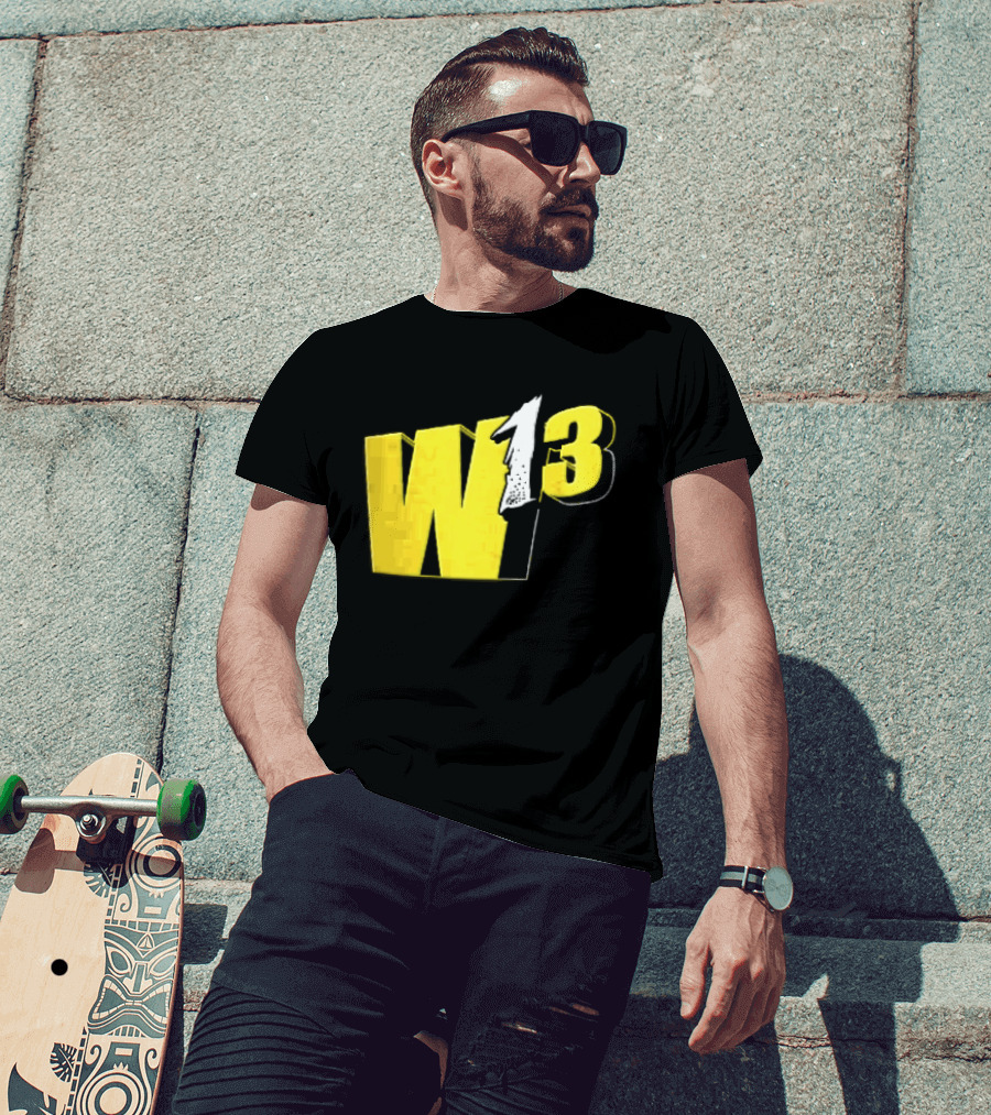 W13 Yellow 3D Bold Number T-Shirt