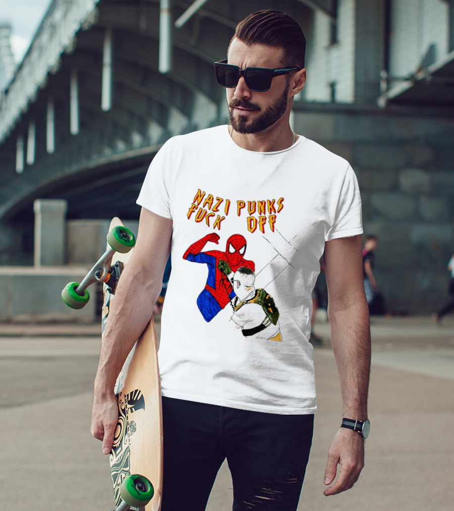 Nazi Punks Fuck Off Spider Man Punching T-Shirt