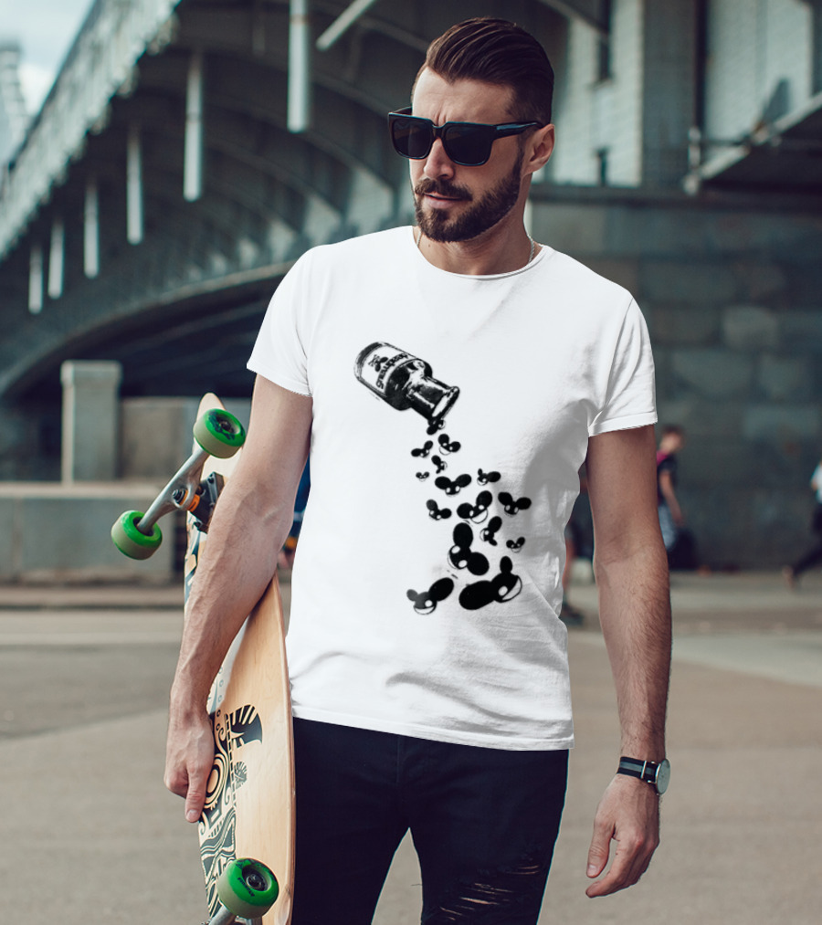 Deadmau5 Tipped Glass Medicine Bottle Mouse Head Spill T-Shirt