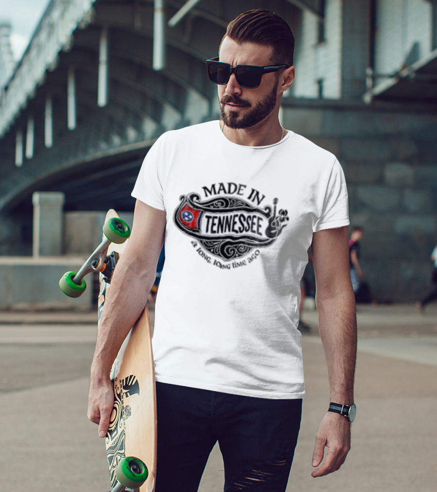 Made In Tennessee A Long Long Time Ago State Flag Guitar T-Shirt