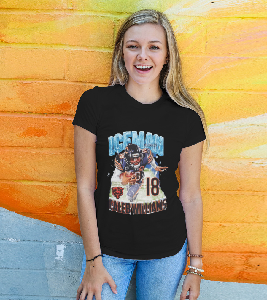Iceman Caleb Williams 18 Chicago Bears Football Player T-Shirt